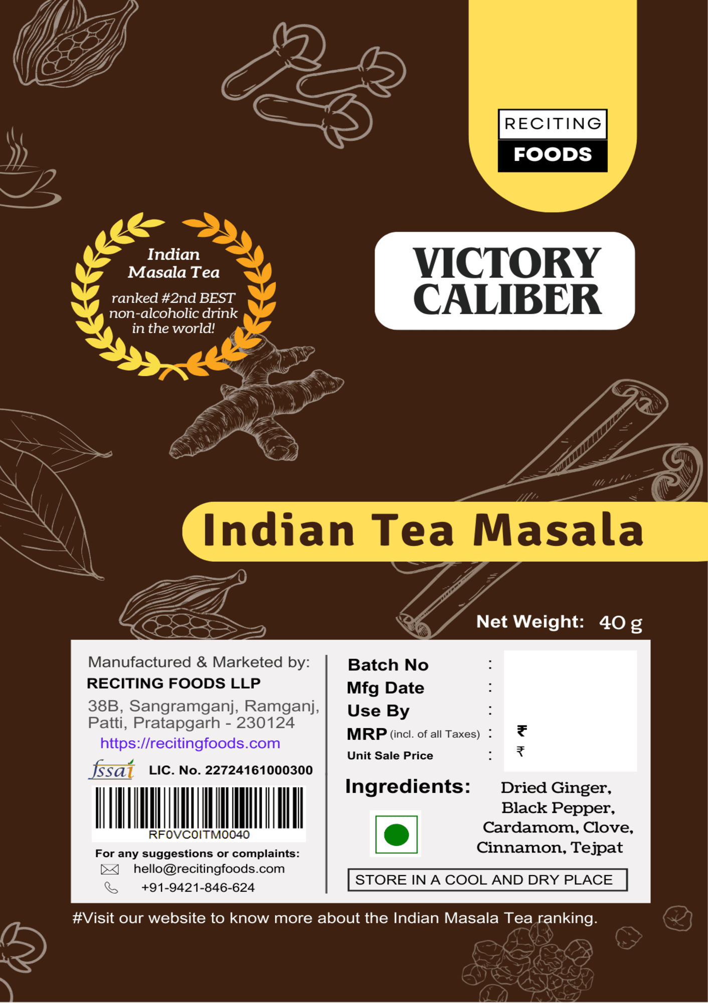 Victory Caliber Indian Tea Masala